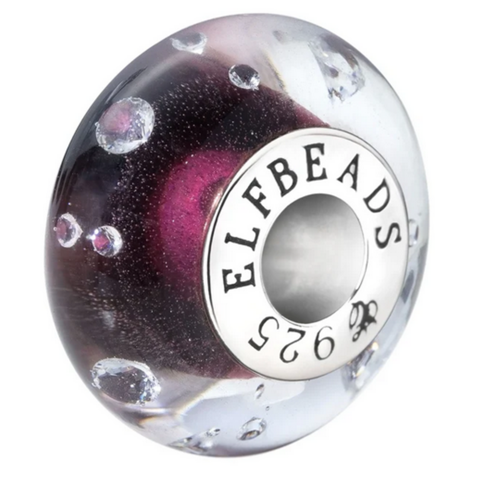 Elfbeads Eggplant Monroe Charm - Artisan Glass