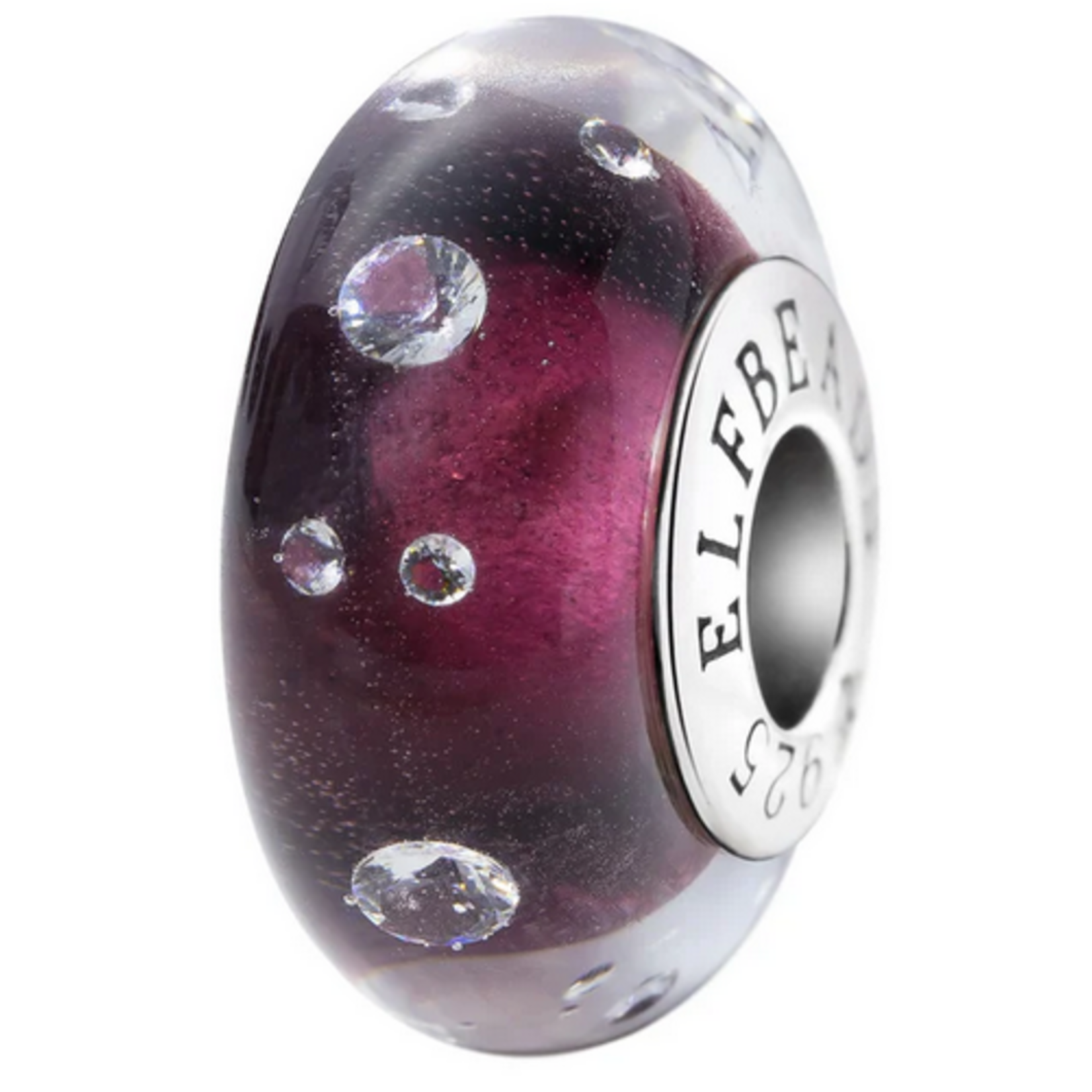 Elfbeads Eggplant Monroe Charm - Artisan Glass