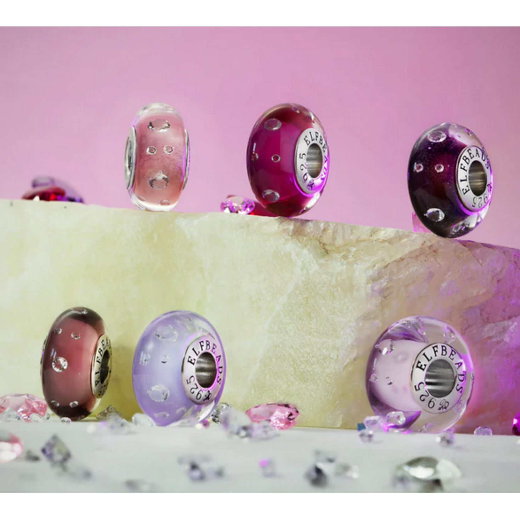 Elfbeads Eggplant Monroe Charm - Artisan Glass