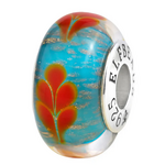 Elfbeads Fall Sky Leaves Golddust Charm - Artisan Glass