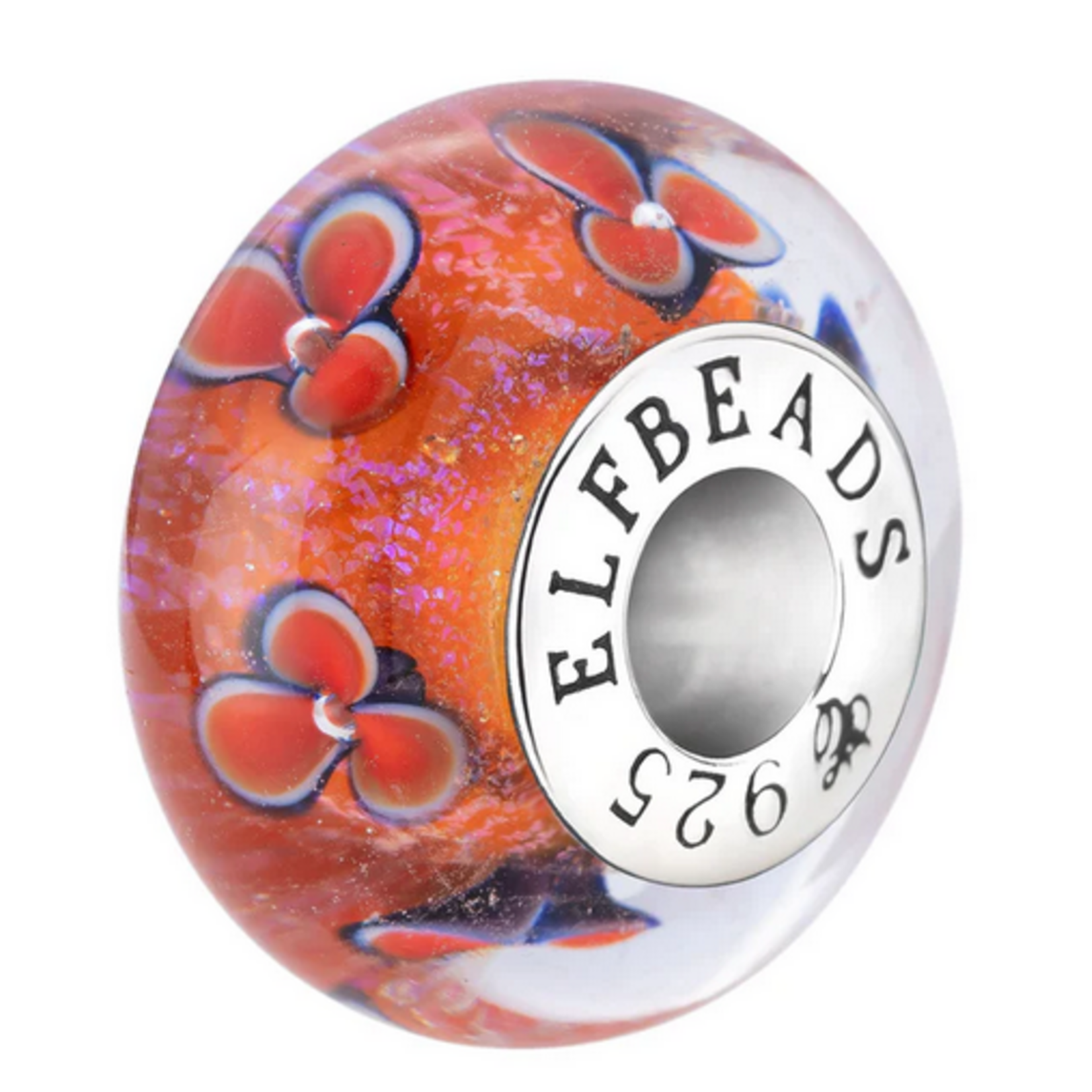 Elfbeads Fireside Petals Charm - Artisan Glass