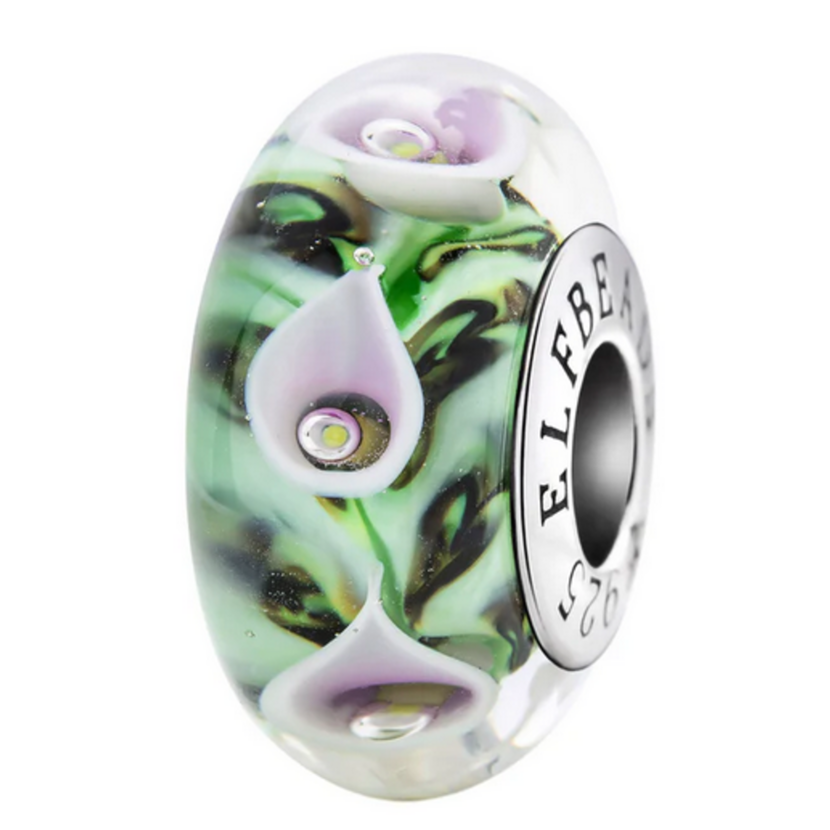 Elfbeads Forever Lilies-Elegance Charm - Artisan Glass
