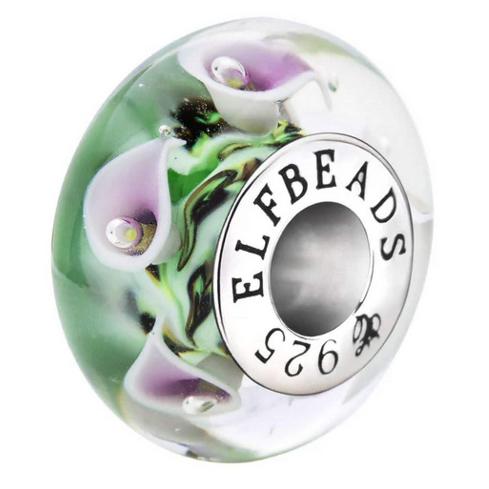 Elfbeads Forever Lilies-Elegance Charm - Artisan Glass