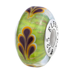 Elfbeads Grass Carpet Leaves Golddust Charm - Artisan Glass