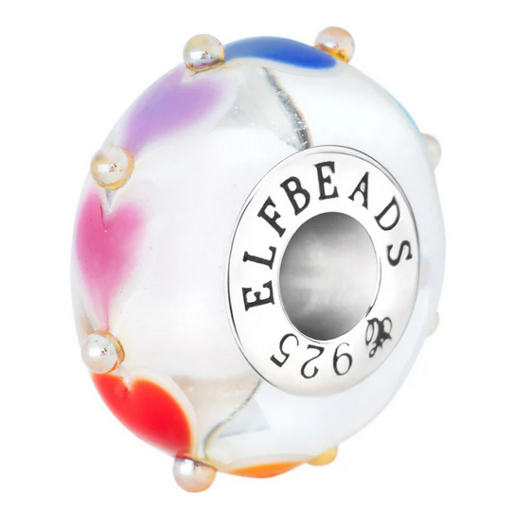 Elfbeads Heartlight Rainbow Charm - Artisan Glass