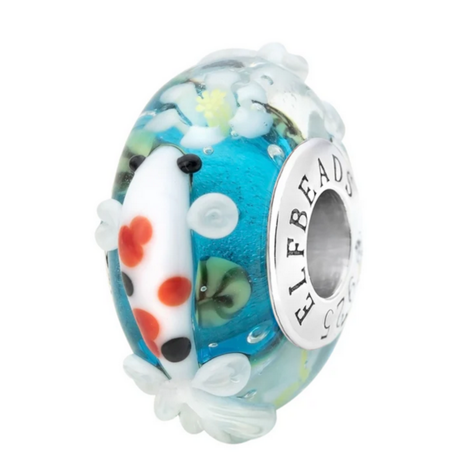 Elfbeads Koi Flowerpond-Pure Lily Blossom Charm - Artisan Glass