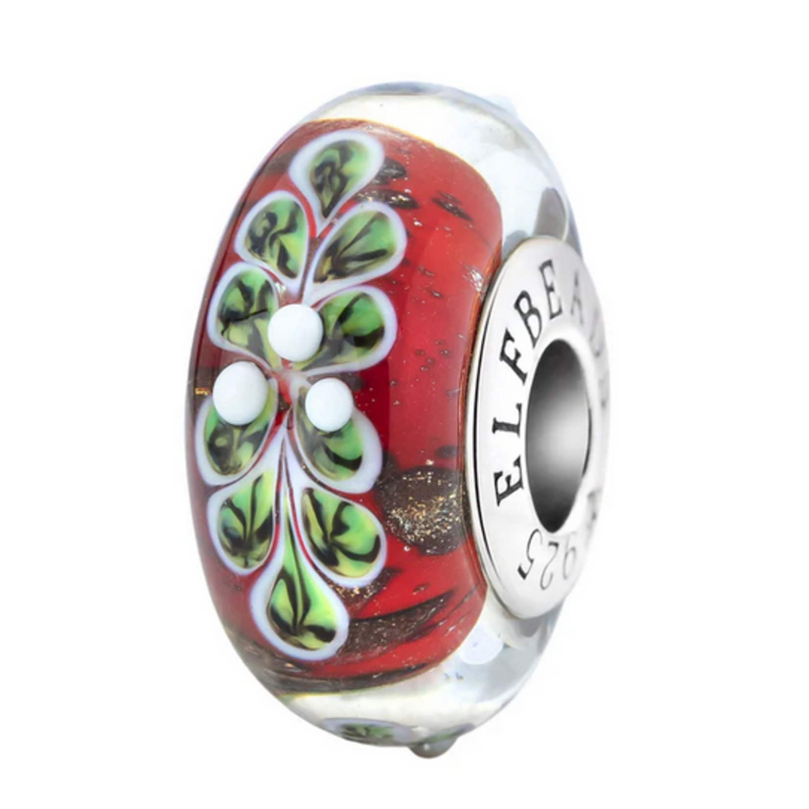 Elfbeads Merry Berry Wreath Charm - Artisan Glass