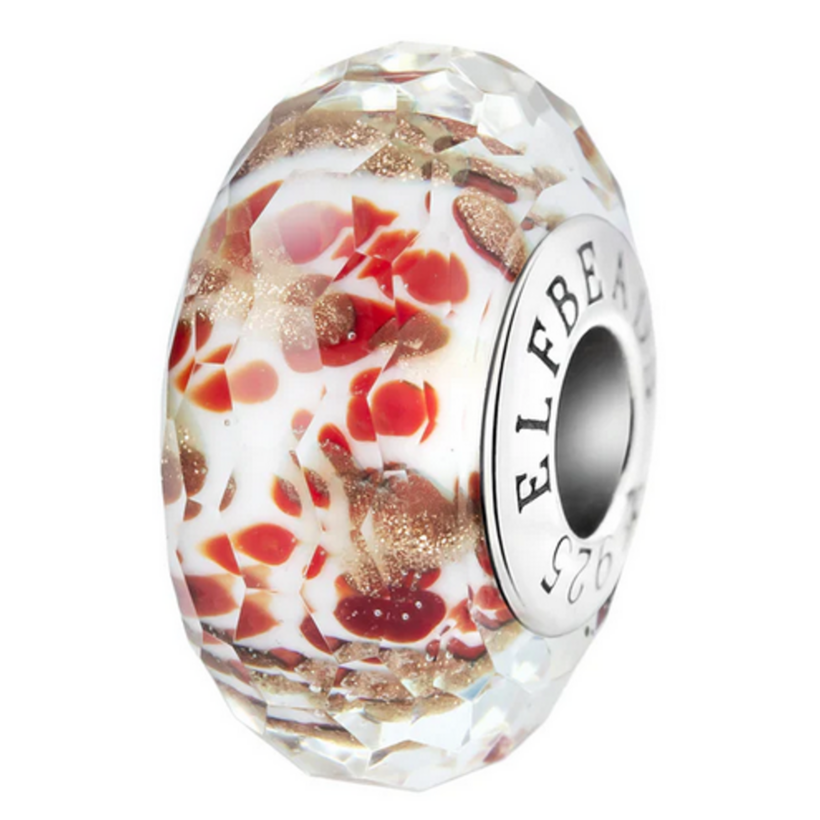 Elfbeads Merry Spark Golddust Fractal Charm - Artisan Glass