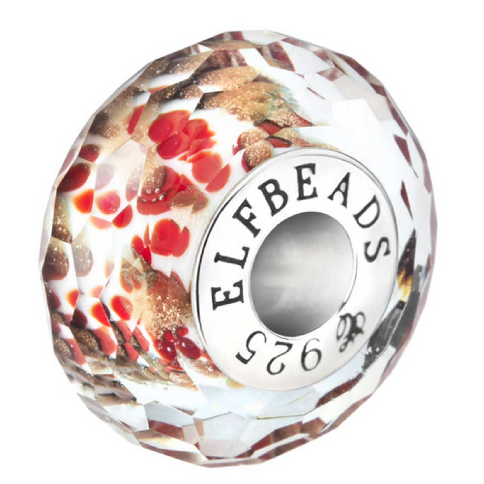 Elfbeads Merry Spark Golddust Fractal Charm - Artisan Glass