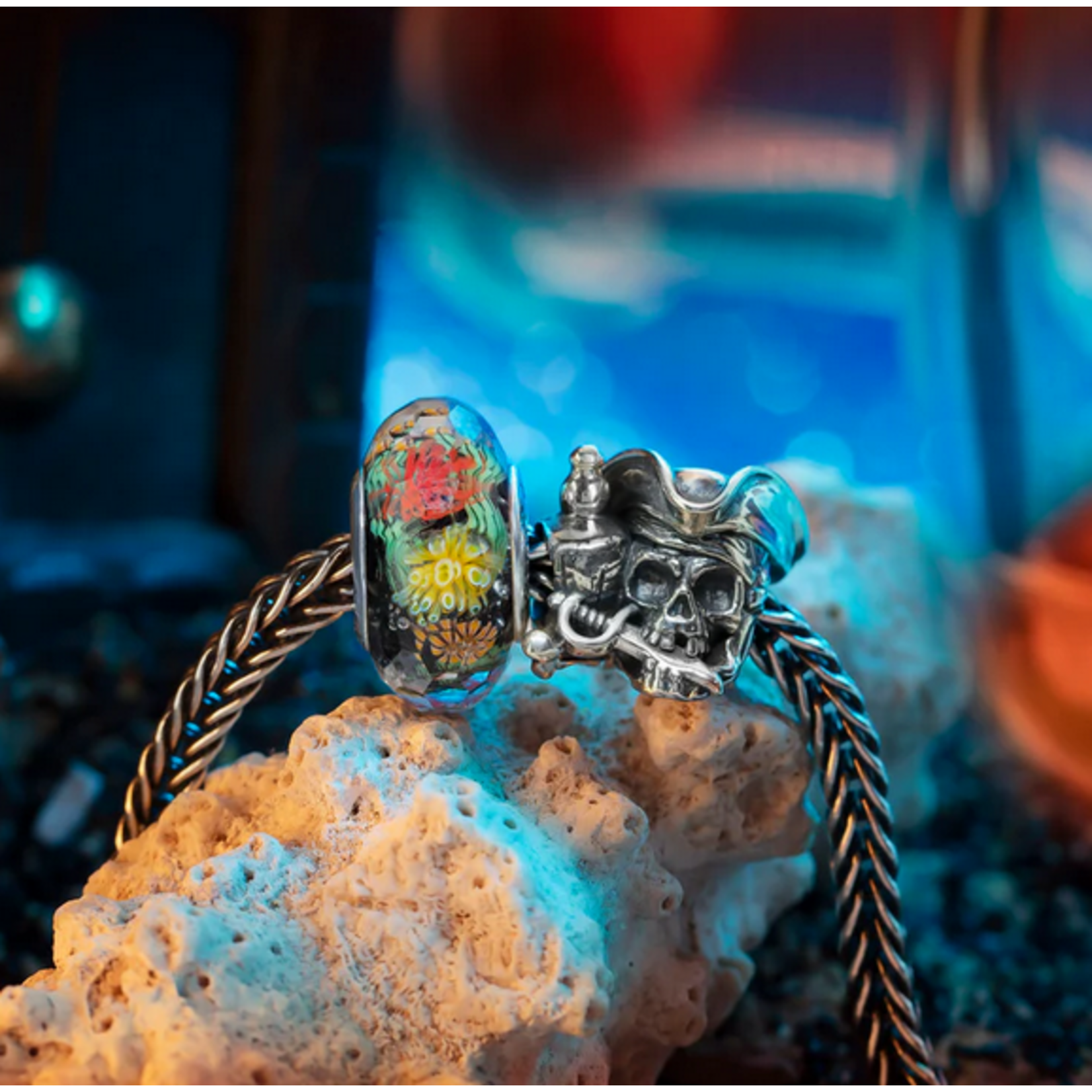 Elfbeads Midnight Reef Fractal Charm - Artisan Glass