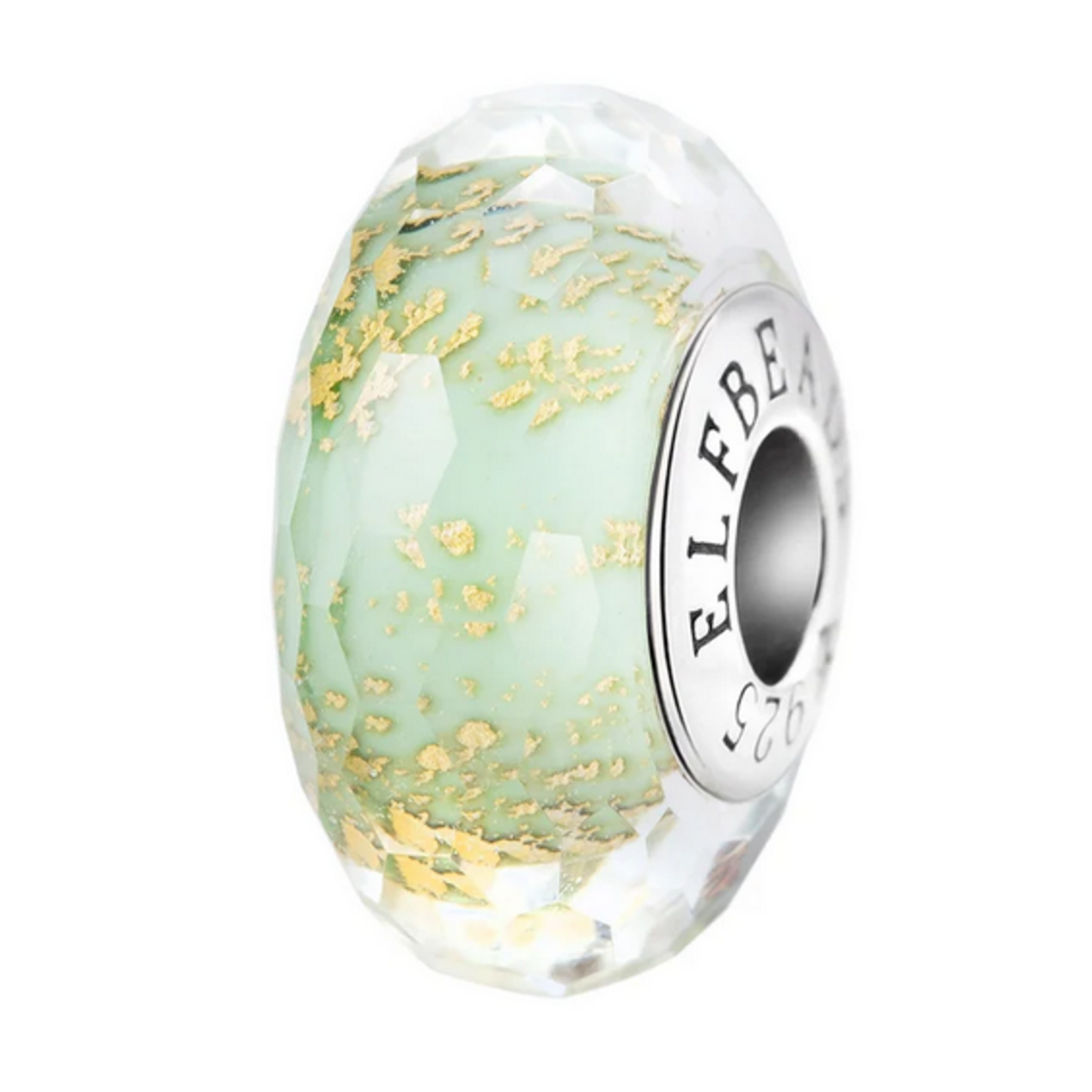 Elfbeads Mint Sorbet Spark Fractal Charm - Artisan Glass