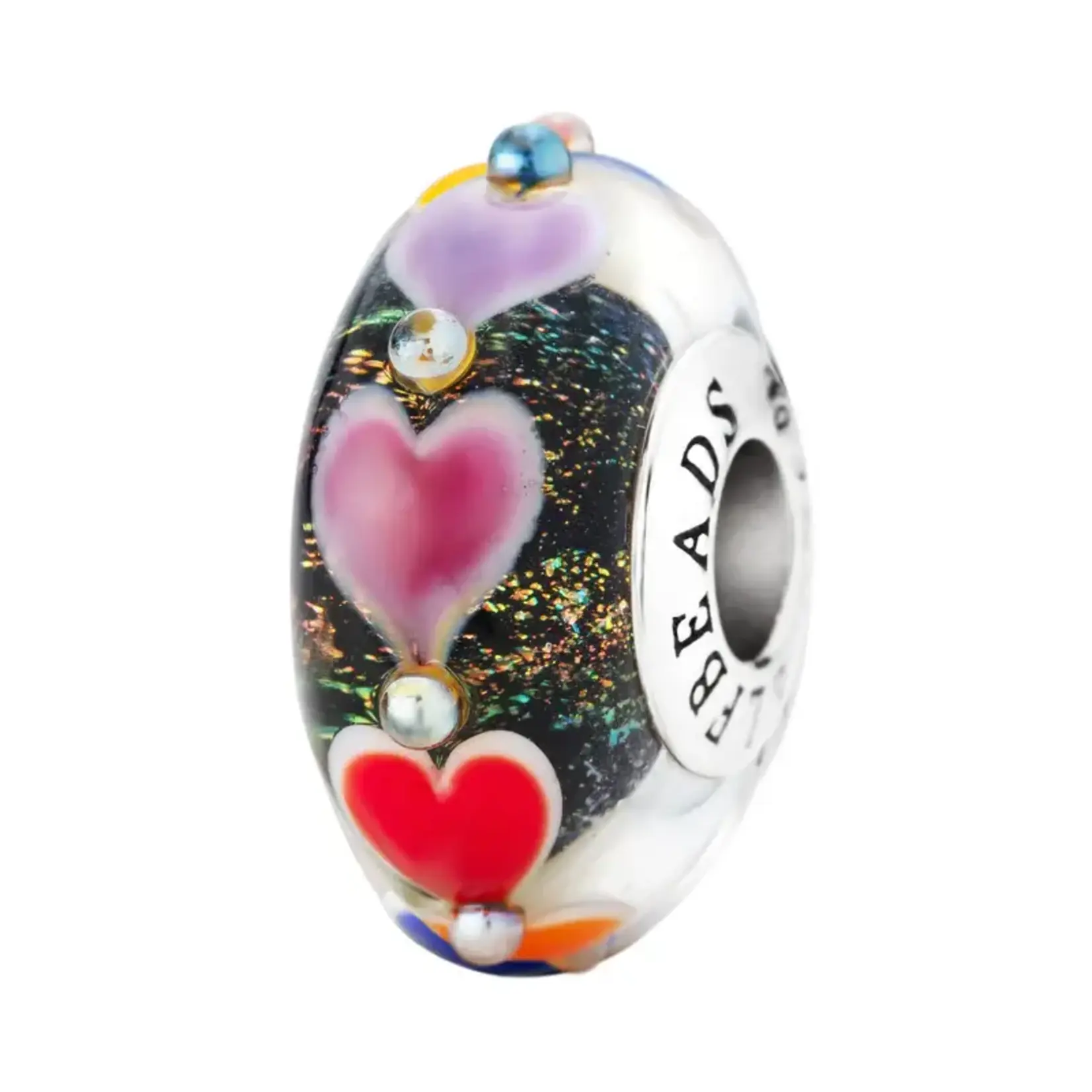 Elfbeads Heartstorm Rainbow Charm - Artisan Glass