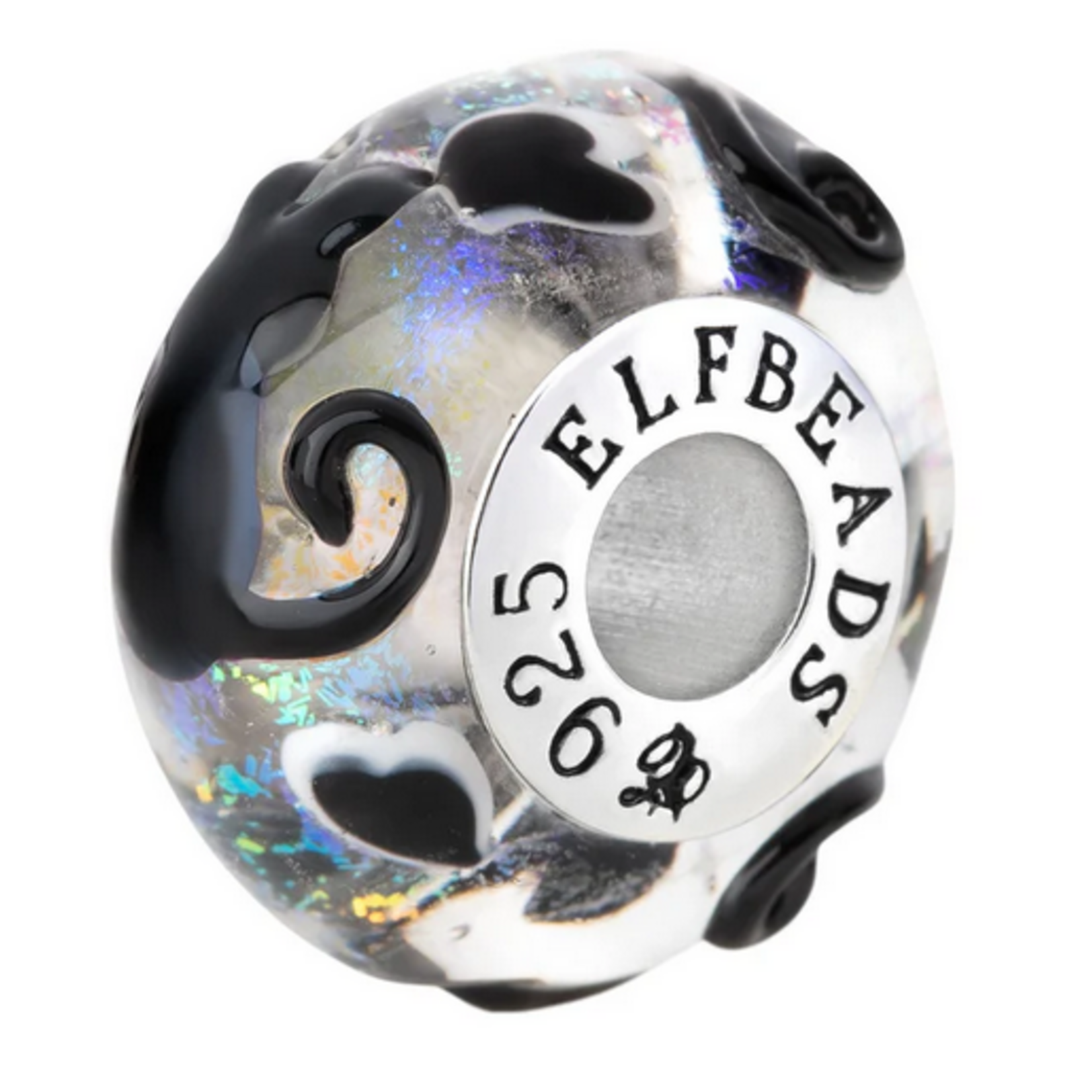 Elfbeads Moonlit Love Noir Charm - Artisan Glass