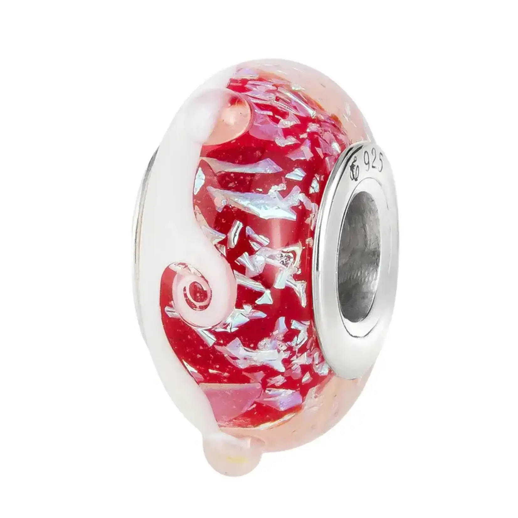 Elfbeads Christmas Miracle Snow Storm Charm - Artisan Glass