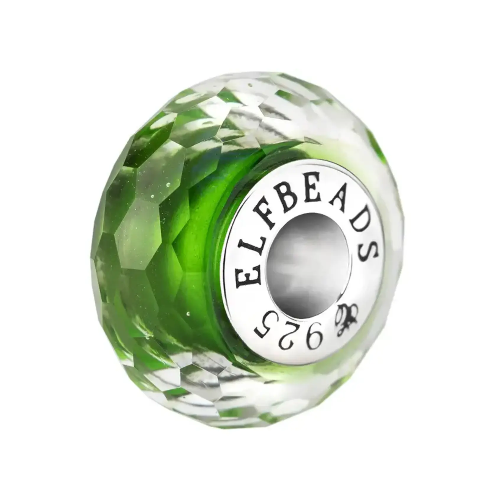 Elfbeads Grass Green Fractal Charm - Artisan Glass