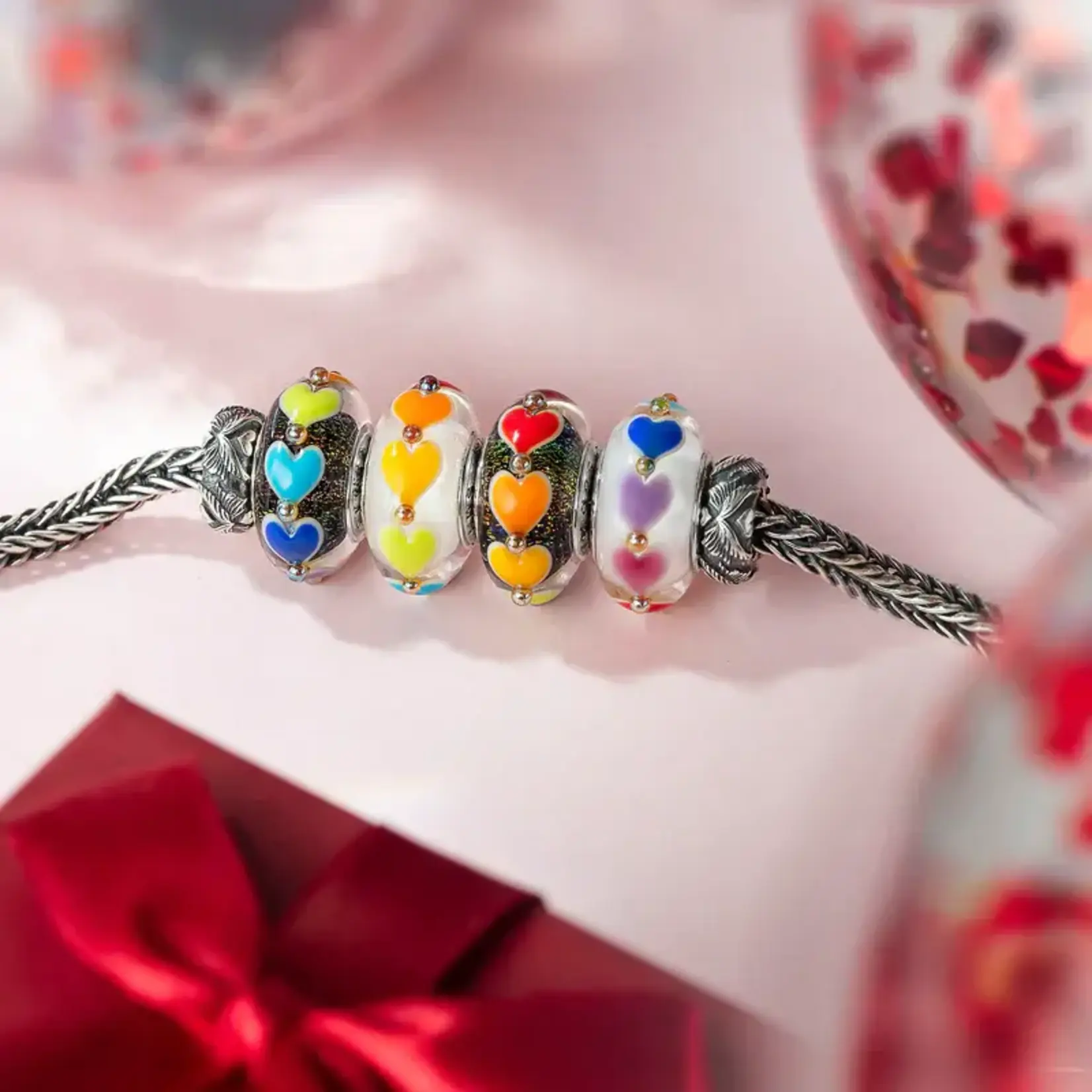 Elfbeads Heartstorm Rainbow Charm - Artisan Glass