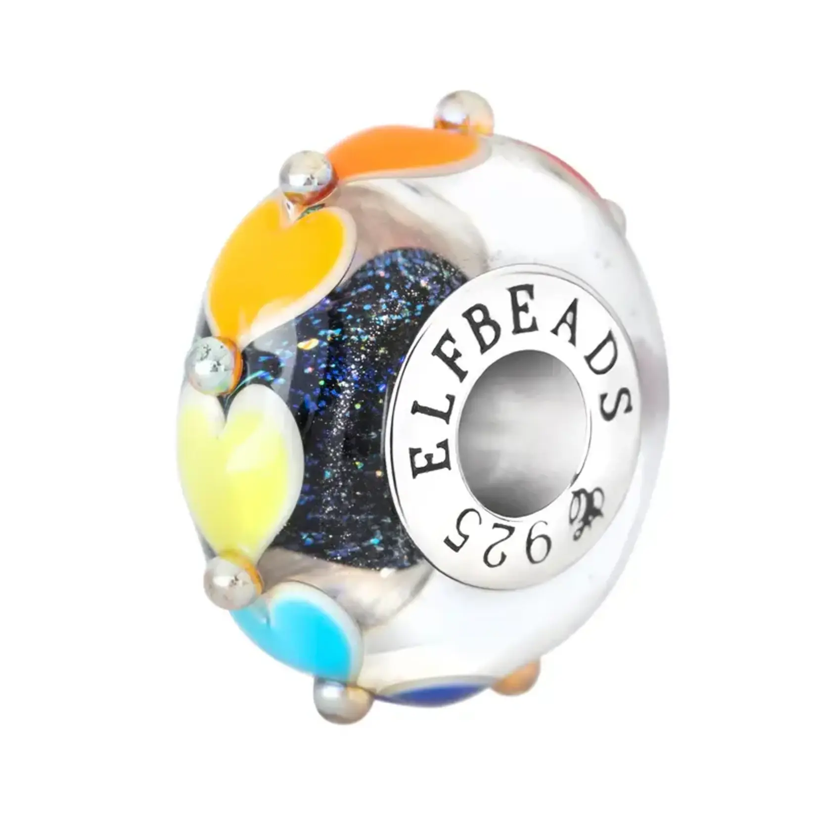 Elfbeads Heartstorm Rainbow Charm - Artisan Glass