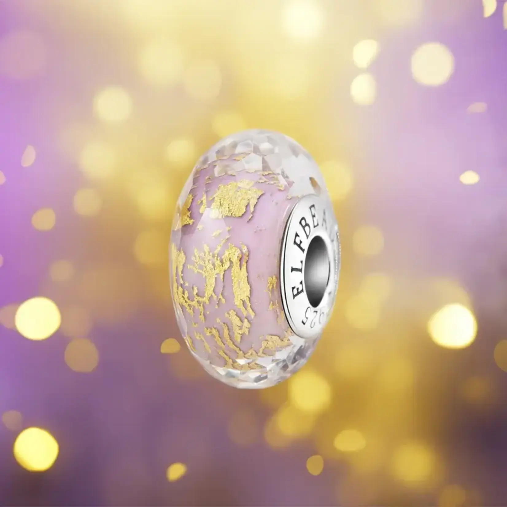 Elfbeads Lavender Meringue Spark Fractal Charm - Artisan Glass