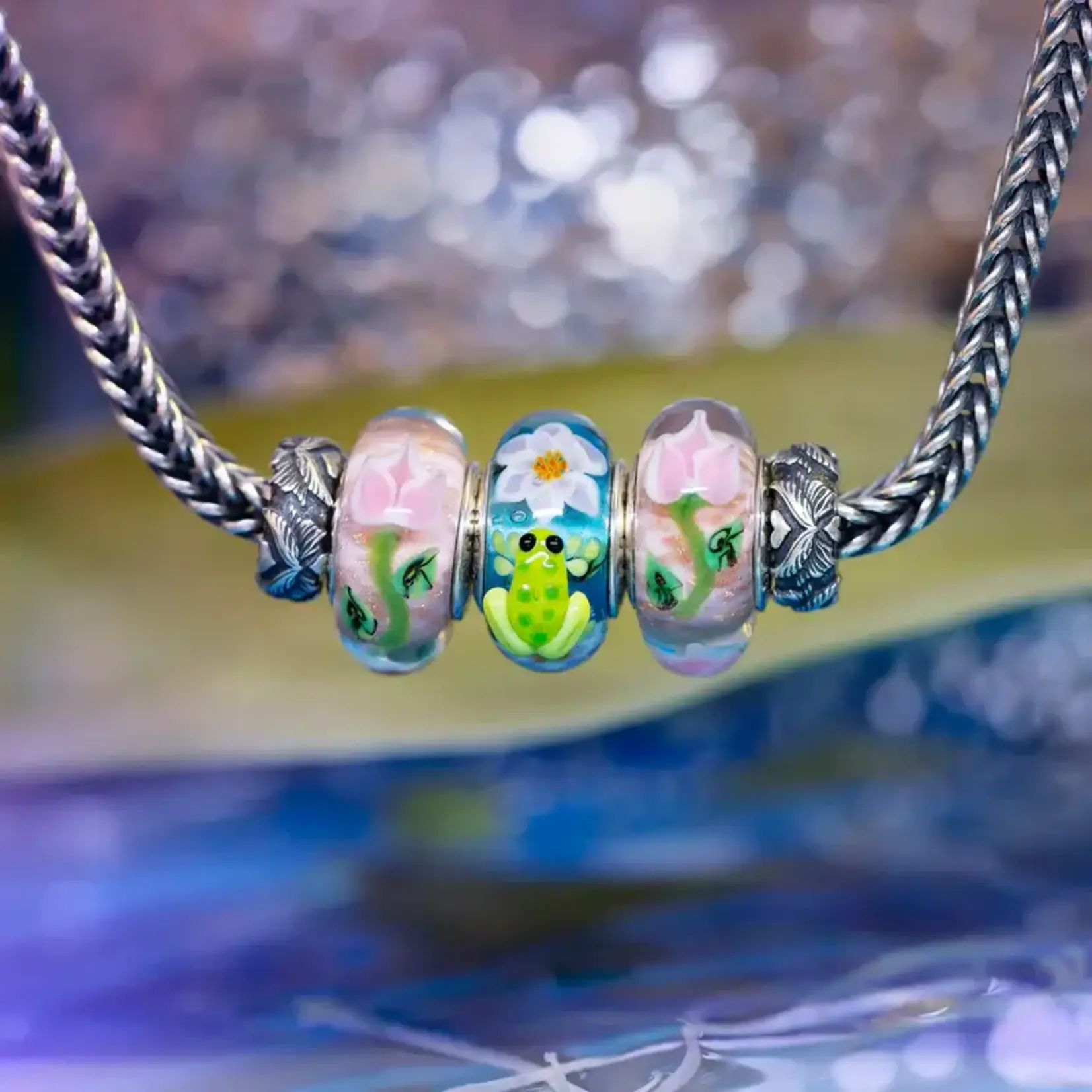 Elfbeads Lotus Dream Charm - Artisan Glass