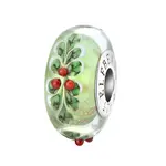 Elfbeads Merry Berry Wreath Evergreen Charm - Artisan Glass