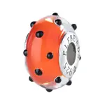 Elfbeads Midnight Polka Dot Charm - Artisan Glass