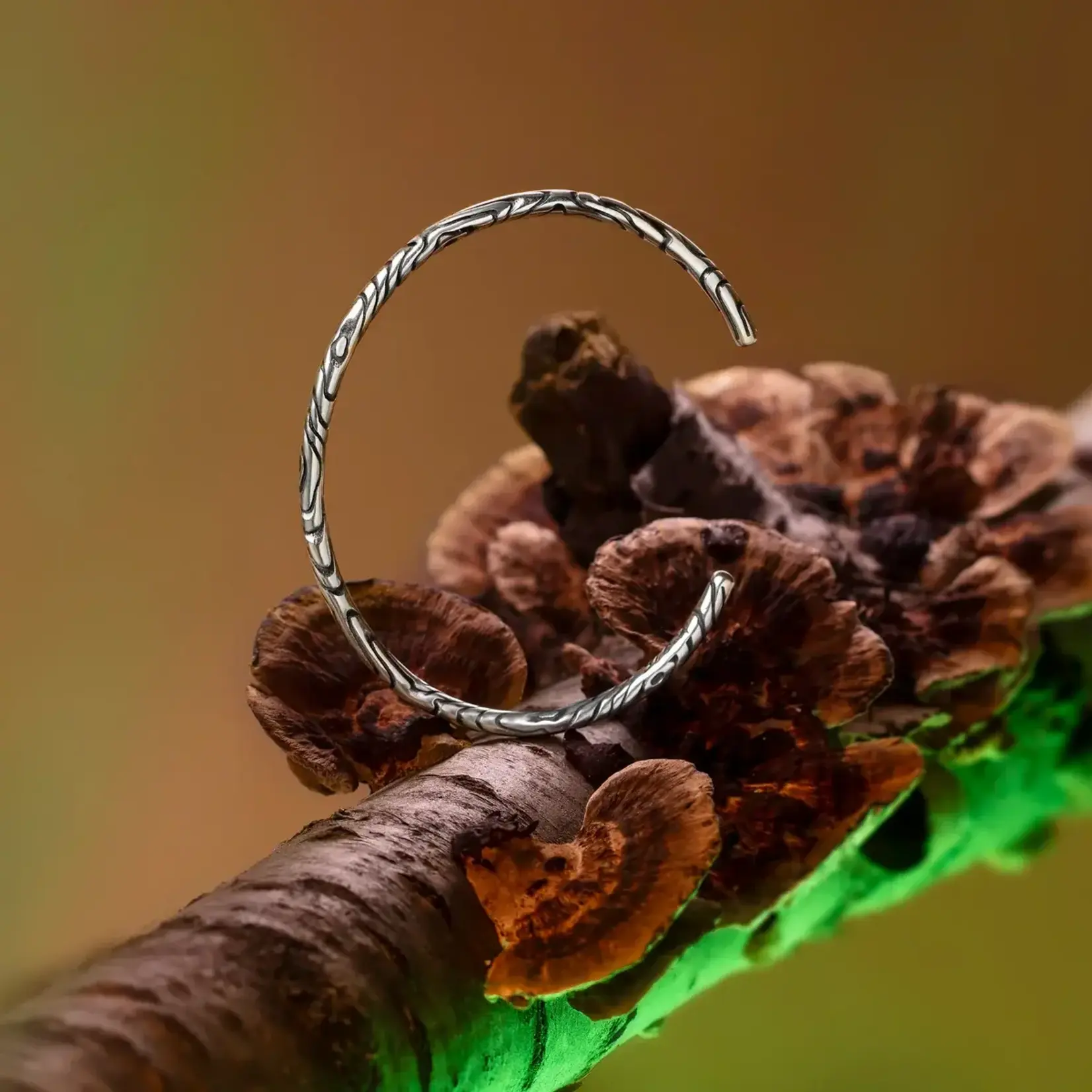 Elfbeads Wood Bangle - Sterling Silver