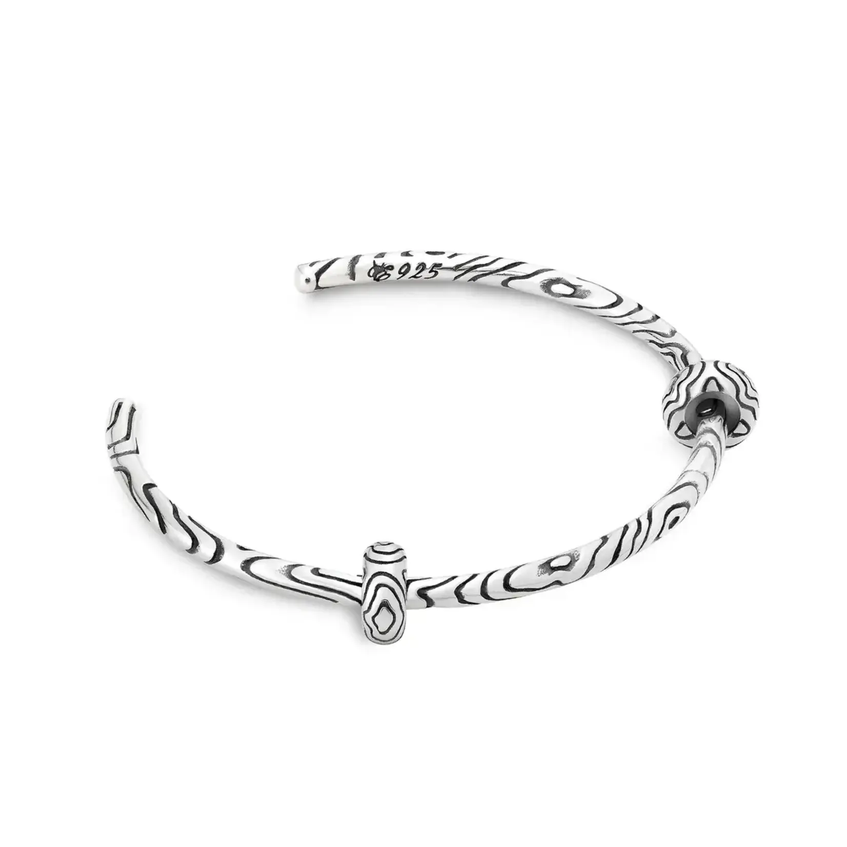 Elfbeads Wood Bangle - Sterling Silver