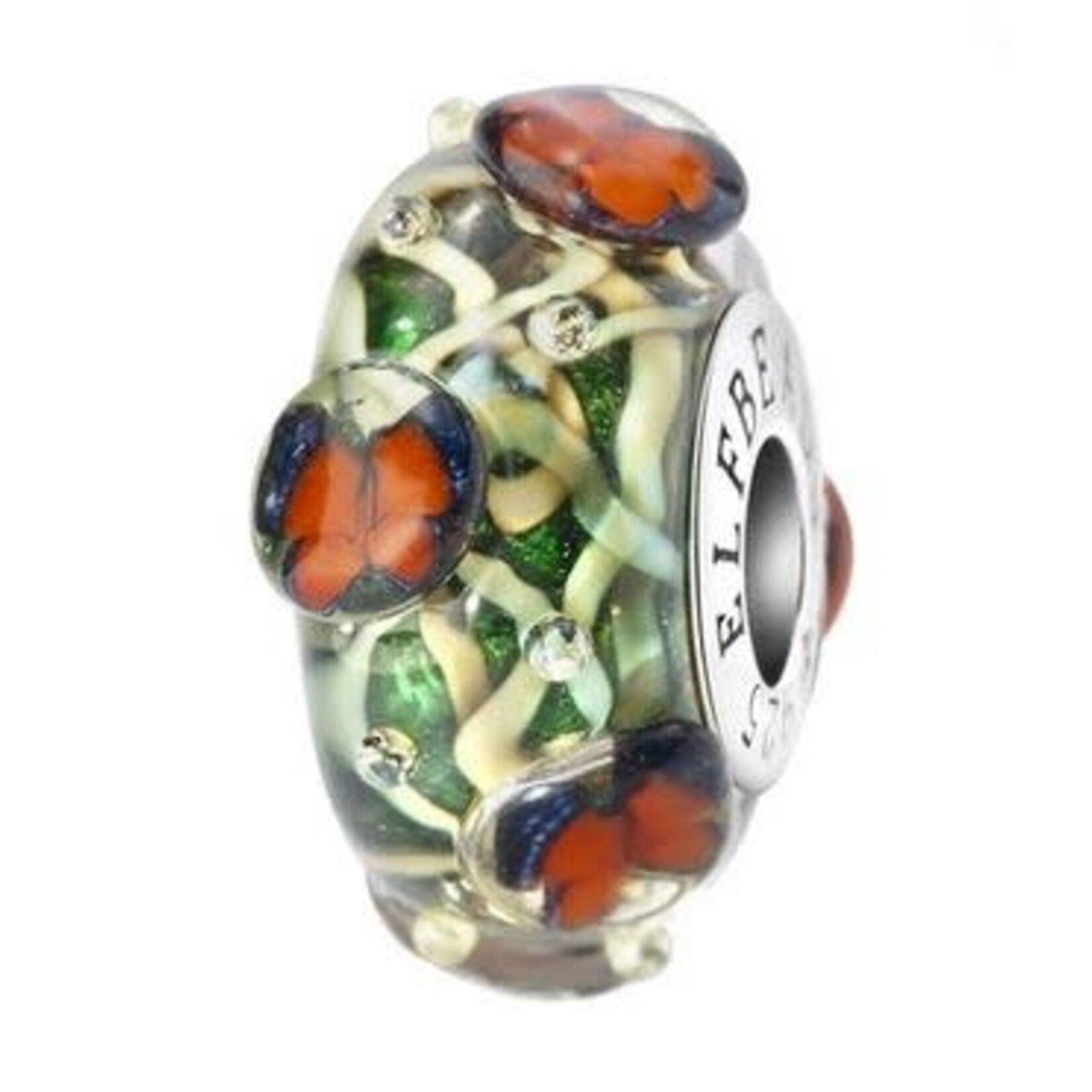 Elfbeads Butterfly of Eternal Autumn Charm - Artisan Glass