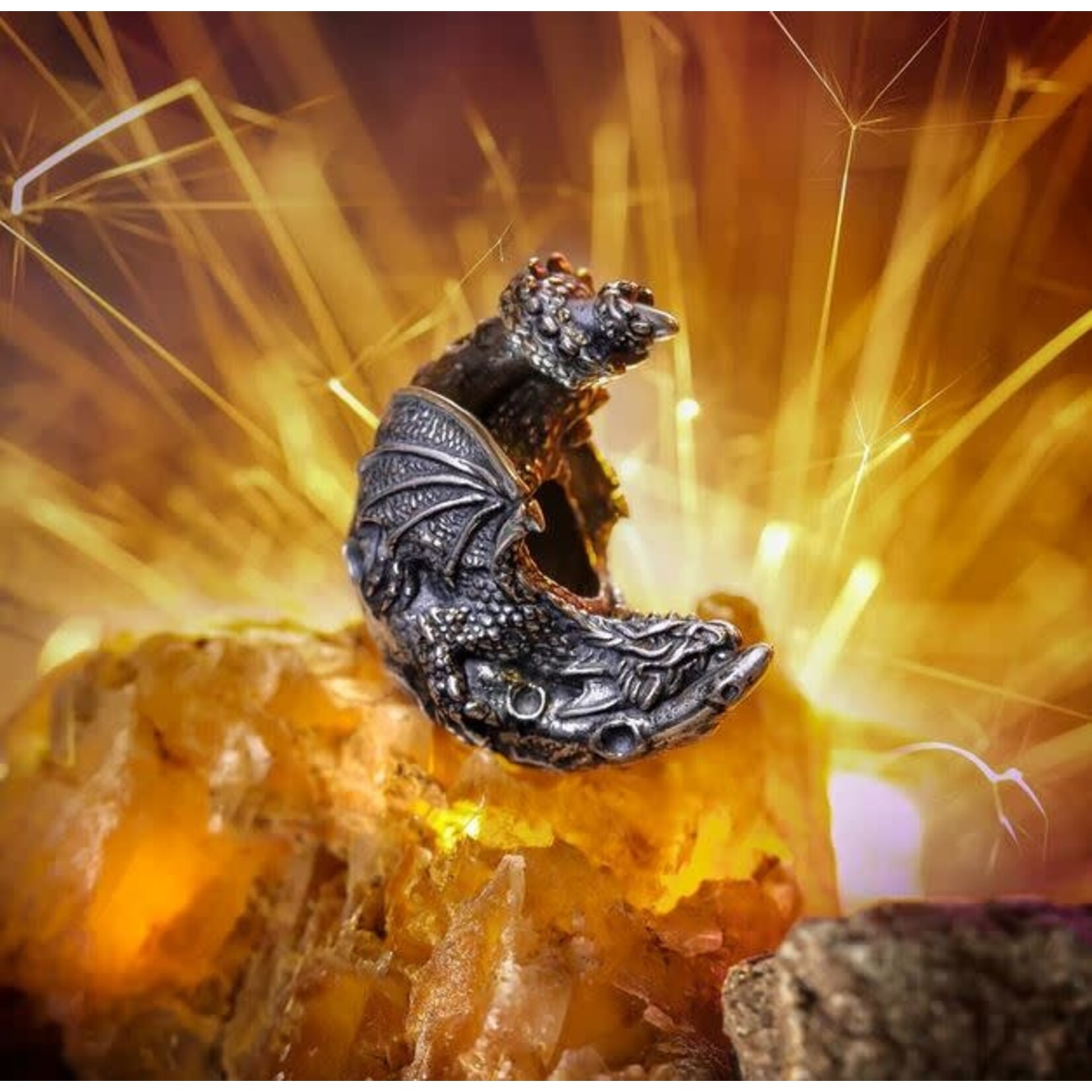 Elfbeads The Crescent Dragon Charm - Masterpiece Sterling Silver