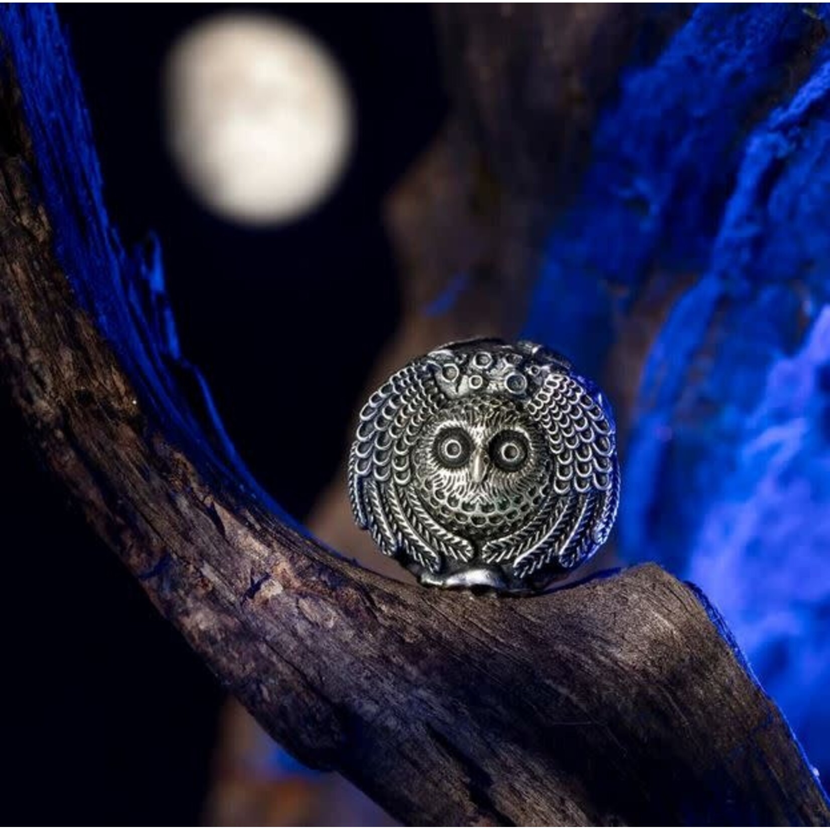 Elfbeads Moon Owl Charm - Sterling Silver