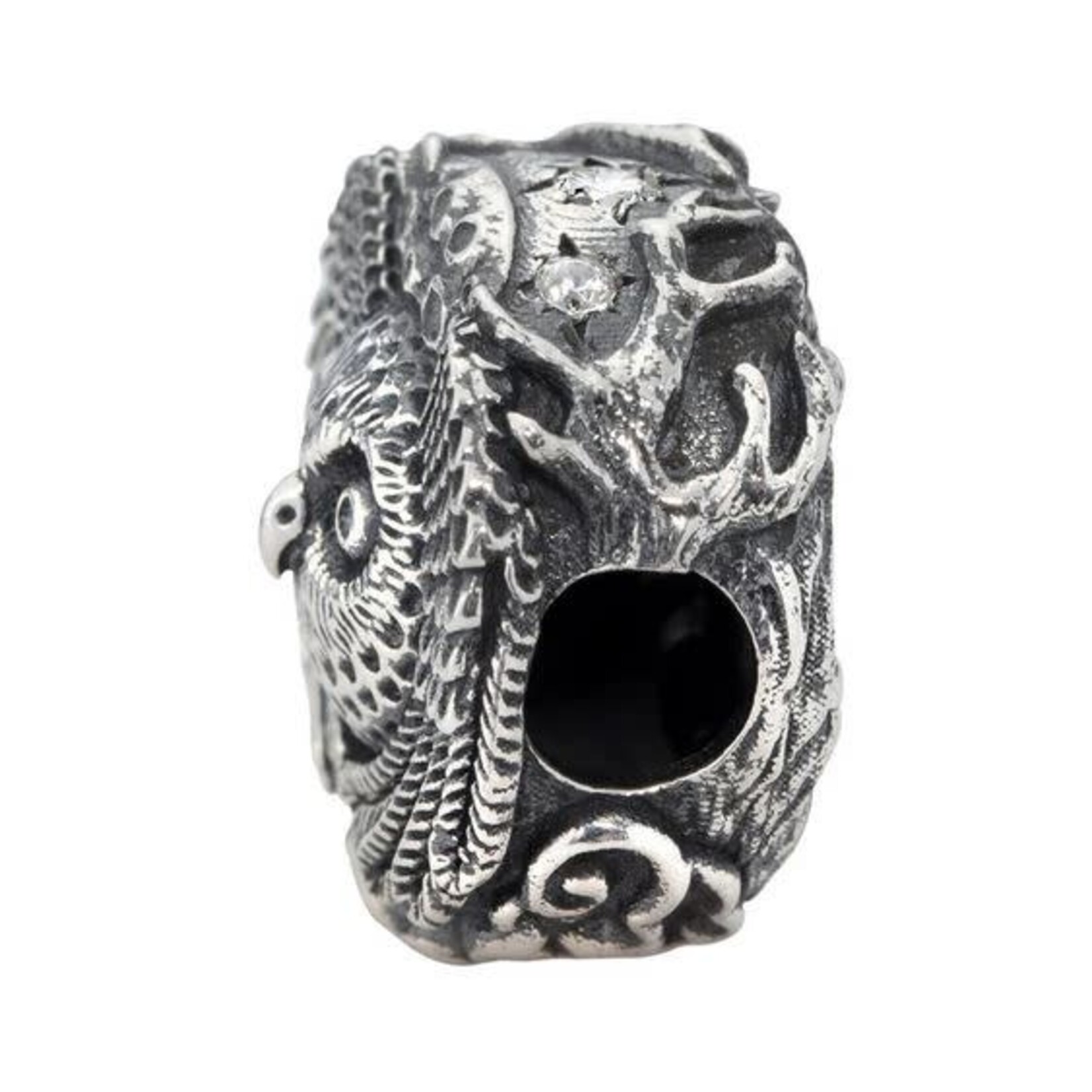 Elfbeads Moon Owl Charm - Sterling Silver