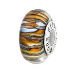Elfbeads Golden White Tiger Charm - Artisan Glass