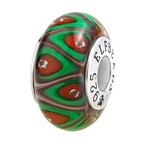 Elfbeads Firebird Feather Monroe Charm - Artisan Glass