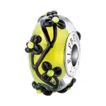 Elfbeads Yellow Cat Eye Flowertwig Charm - Artisan Glass