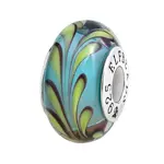 Elfbeads Falcon Feather Sprout Charm - Artisan Glass