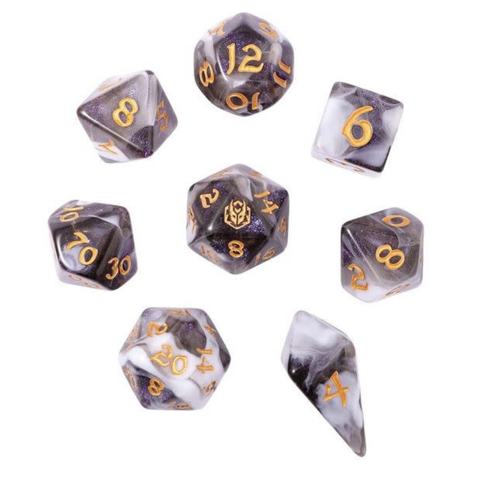Wyrmforged: Wraith Shadow 8 Die Polyhedral Dice Set