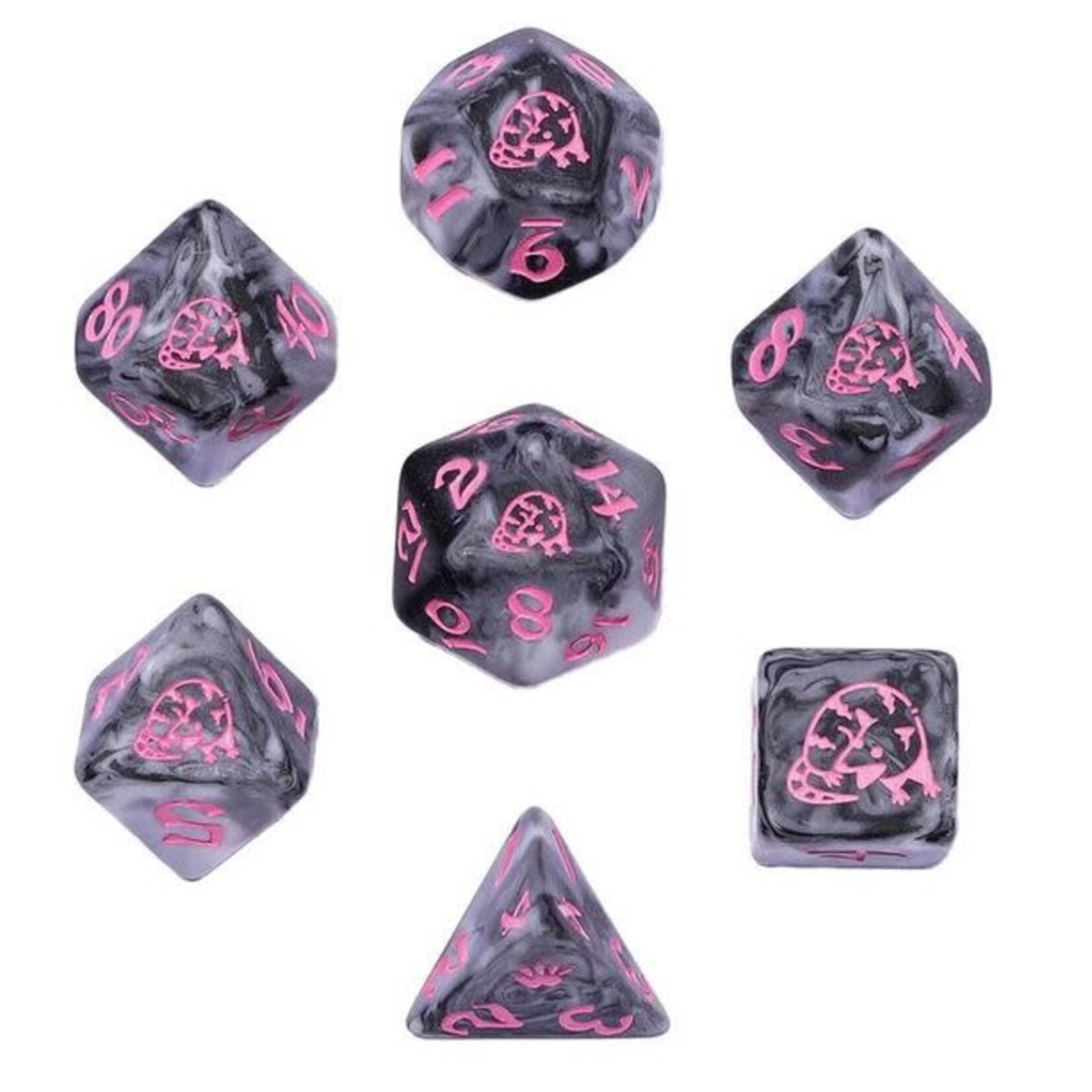 Wyrmforged: Opossum Grey 8 Die Polyhedral Dice Set