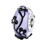 Elfbeads Violet Radiance Flowertwig Charm - Artisan Glass