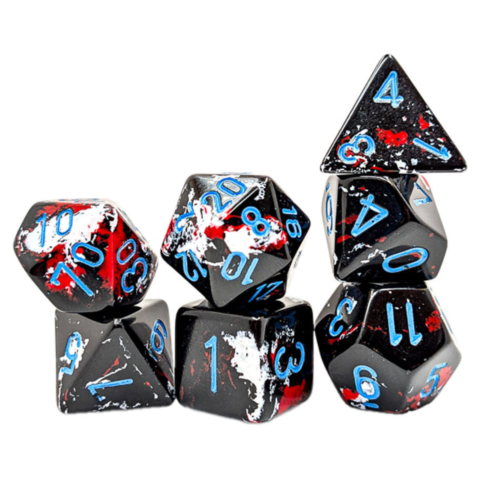 Chessex Brush: Dark Side | 7 Die Polyhedral Set | 24408