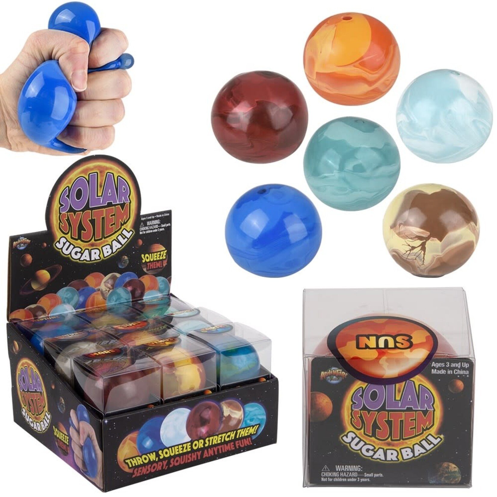 The Toy Network Sugar Squeezy Solar System Ball 2.5"