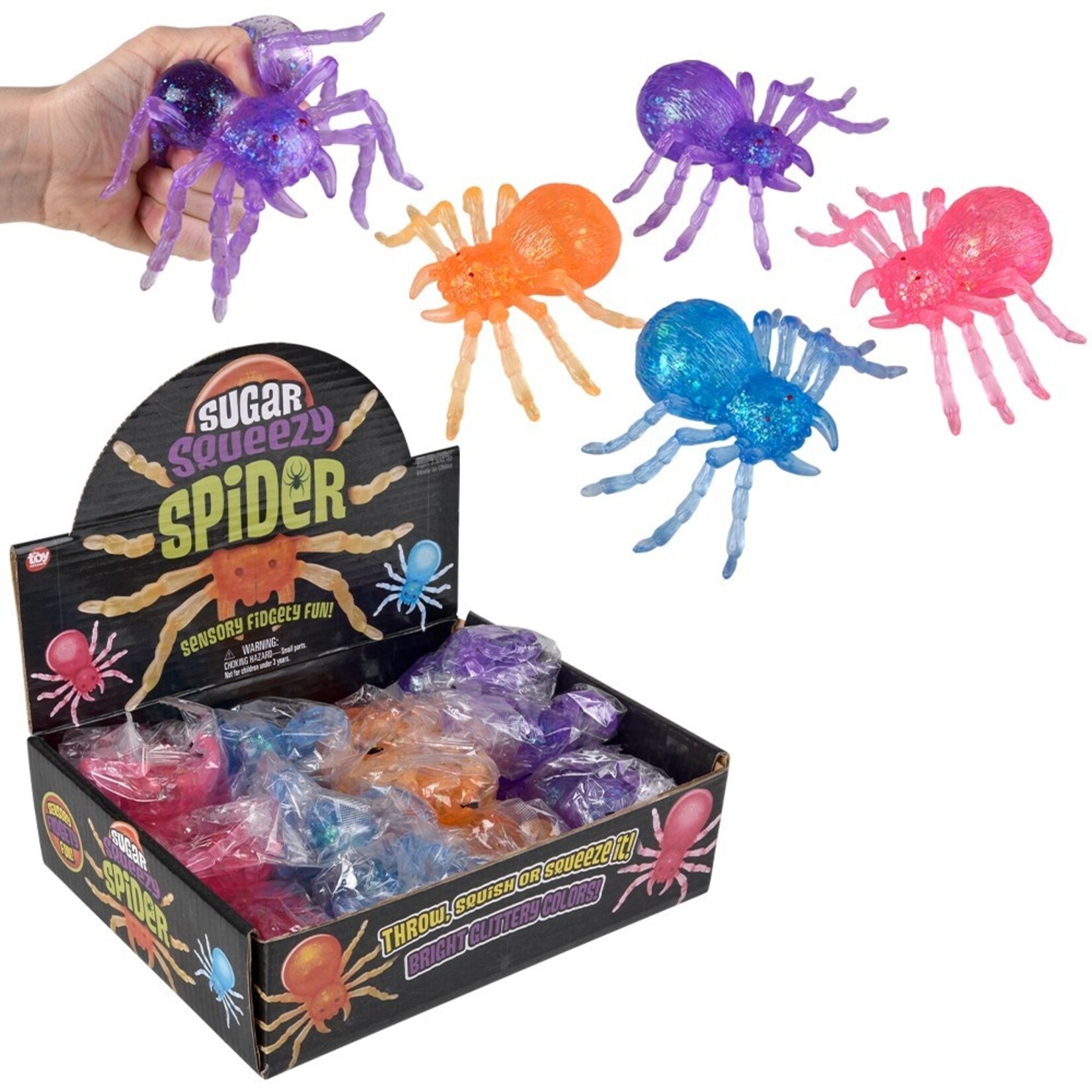 The Toy Network Squeezy Sugar Spider 4.75"