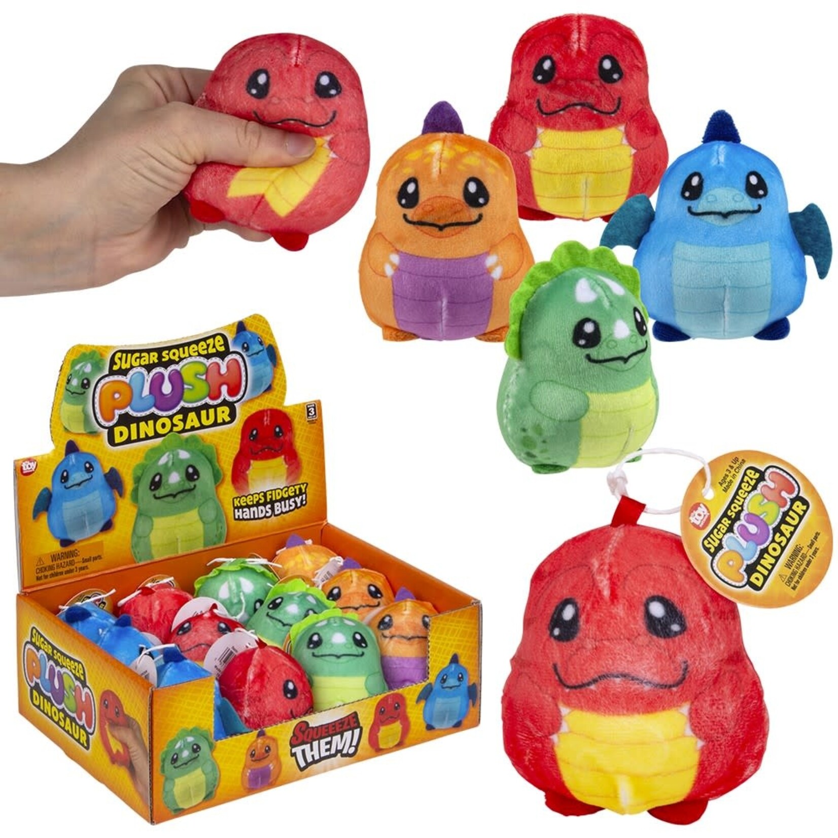 The Toy Network Squeezy Sugar Plush Dinosaur 2.75"