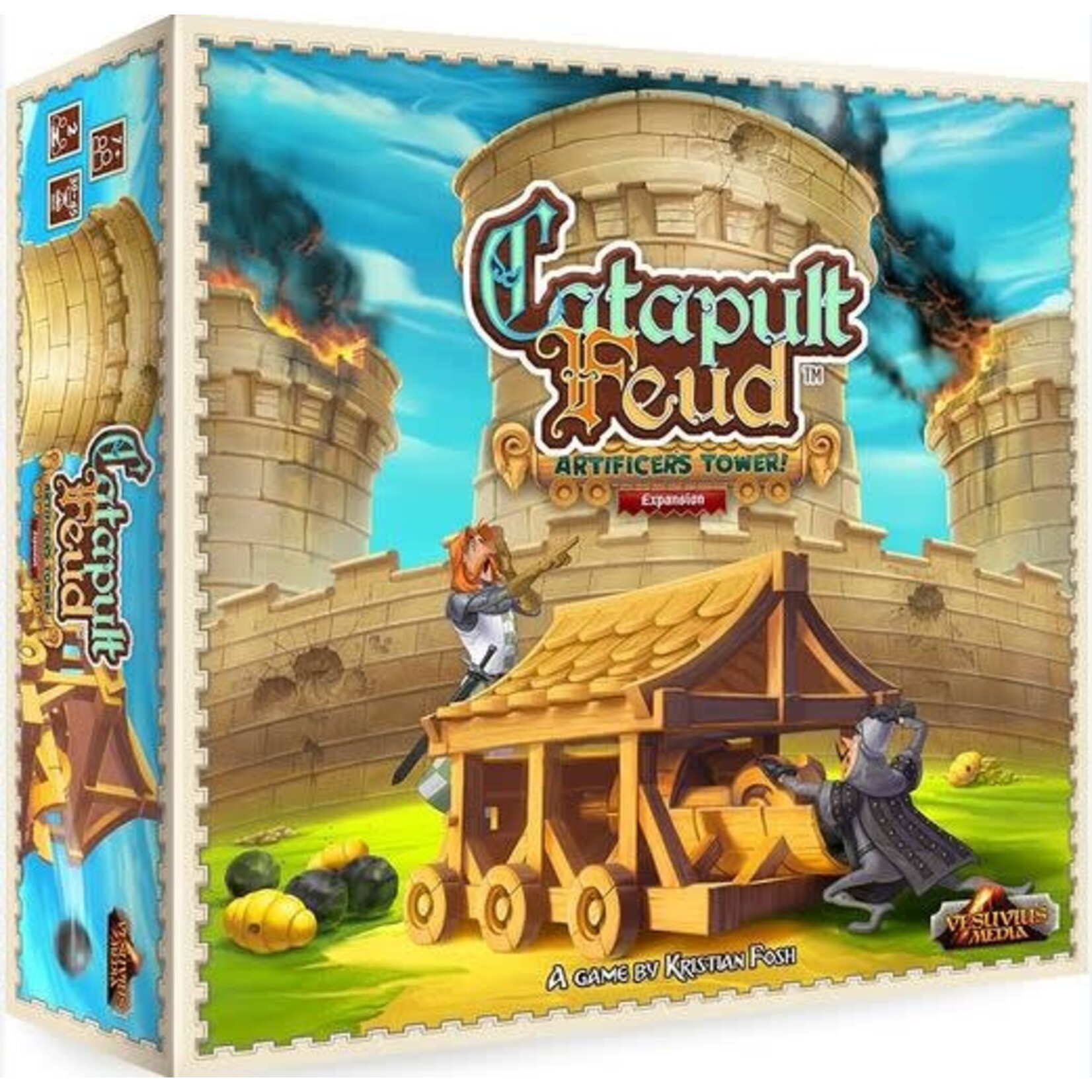 #10827 Catapult Feud: Artificer's Tower Expansion Dragon cache Used Game