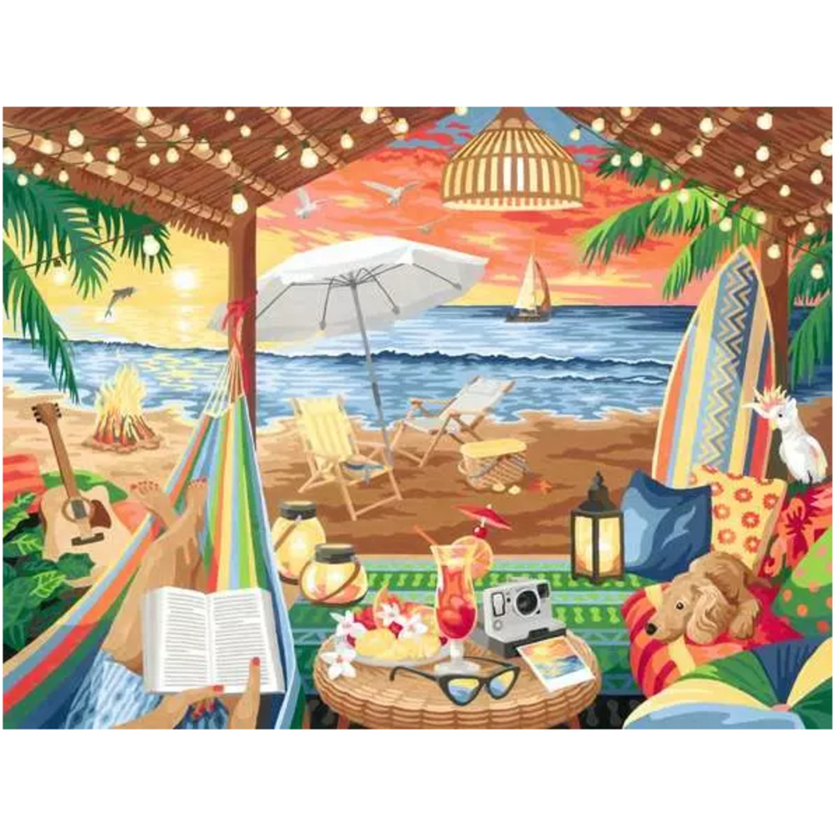 Adult Paint by Number: Cozy Cabana 12x16 CreArt Canvas