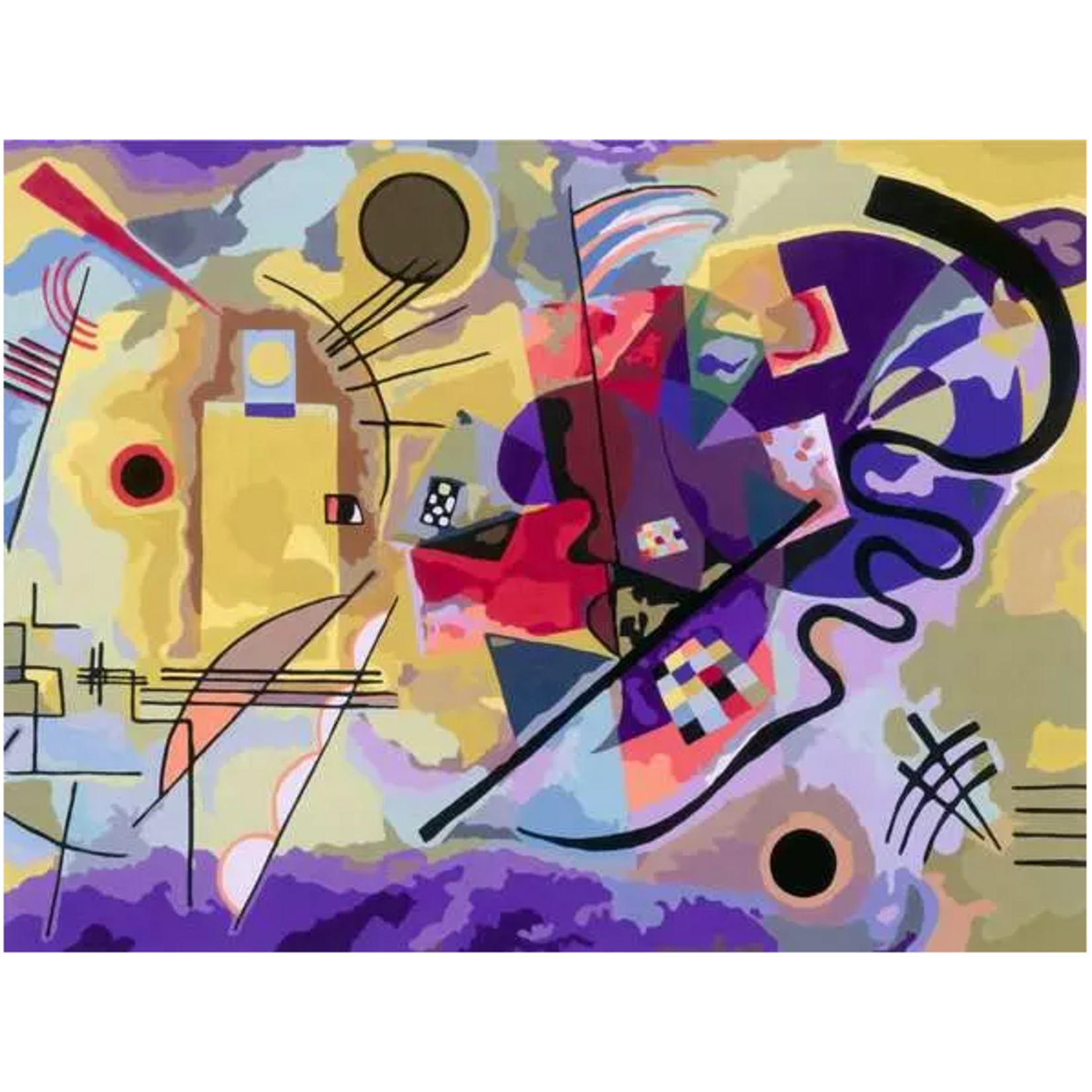 Adult Paint by Number: Kandinisky: Yellow Red Blue 12x16 CreArt Canvas