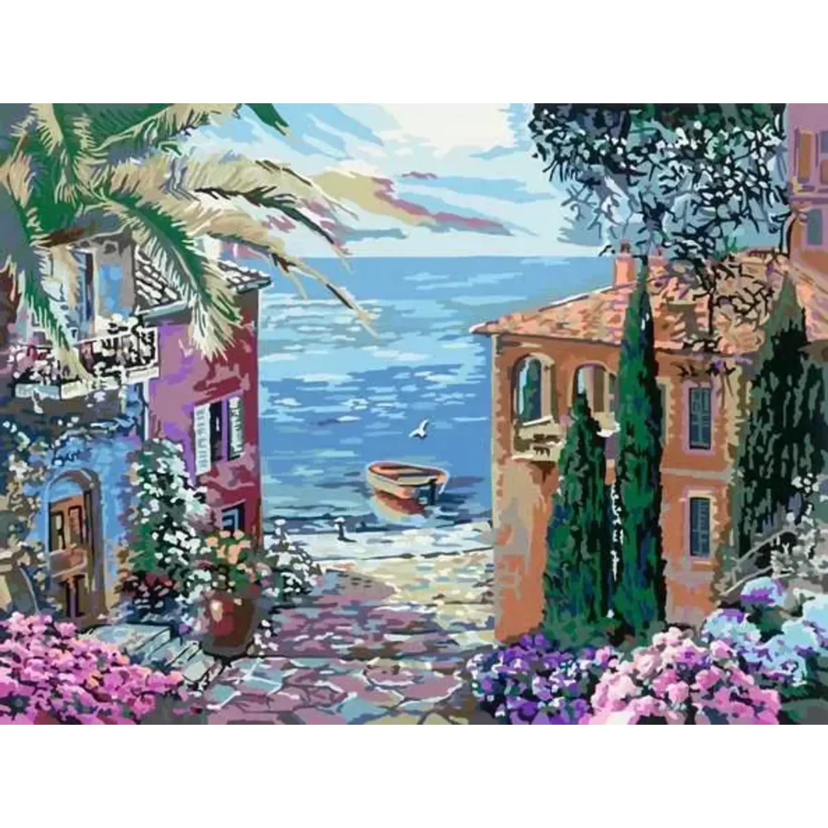 Adult Paint by Number: Mediterranean Landscape 12x16 CreArt Canvas