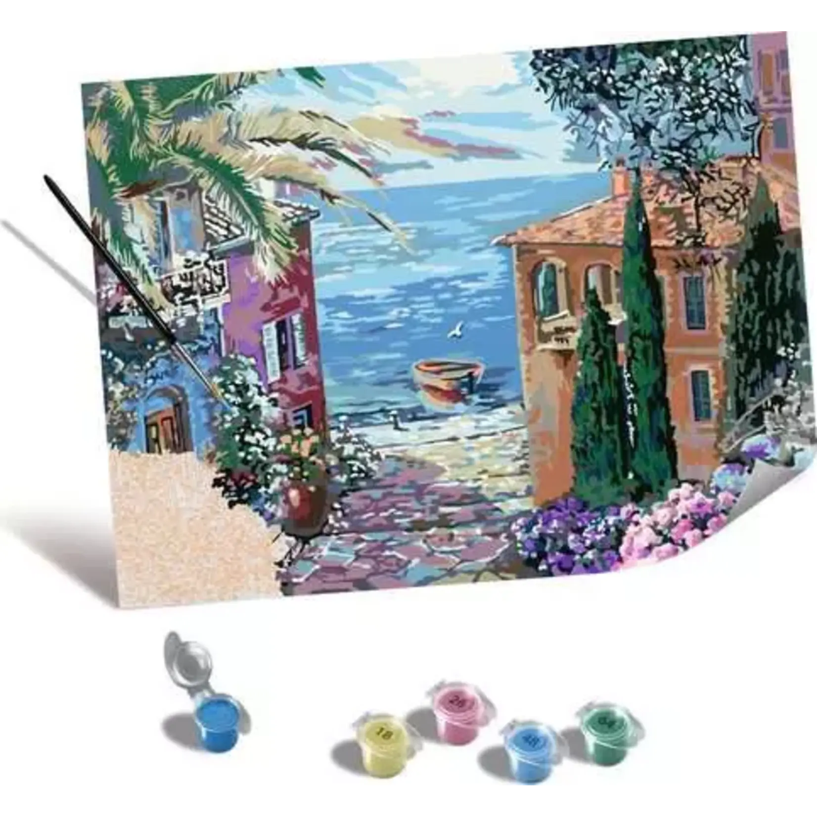 Adult Paint by Number: Mediterranean Landscape 12x16 CreArt Canvas