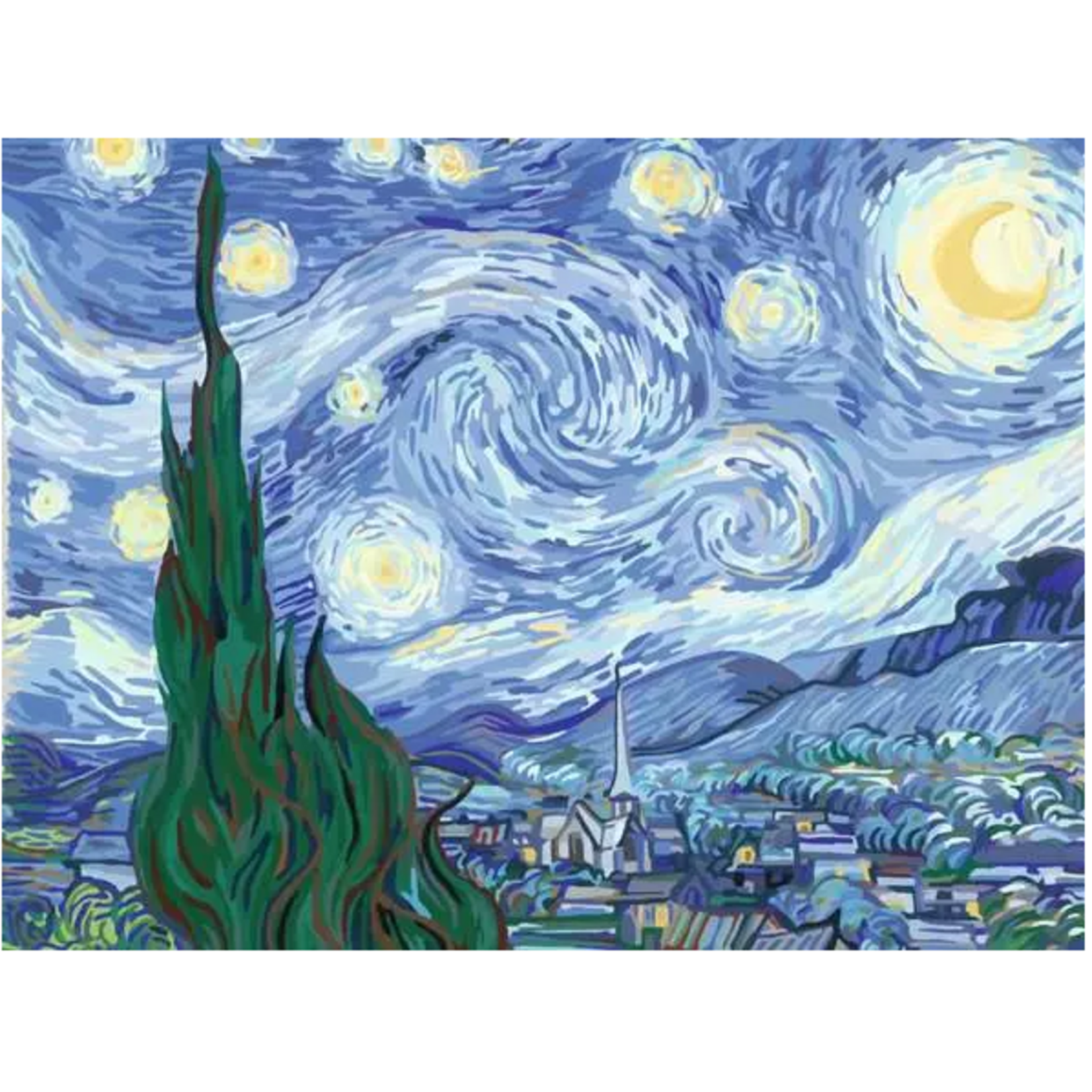 Adult Paint by Number: Van Gogh Starry Night 12x16 CreArt Canvas