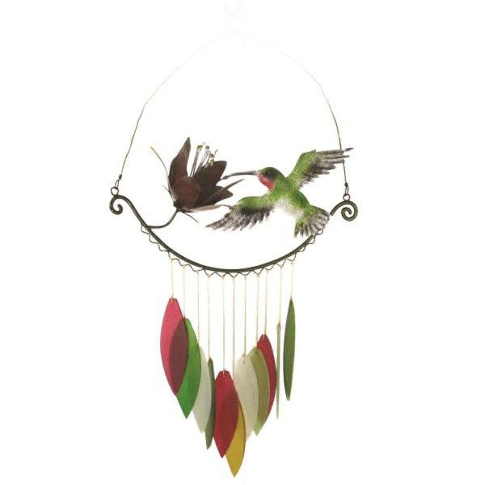 Hummingbird Flower Glass Chime