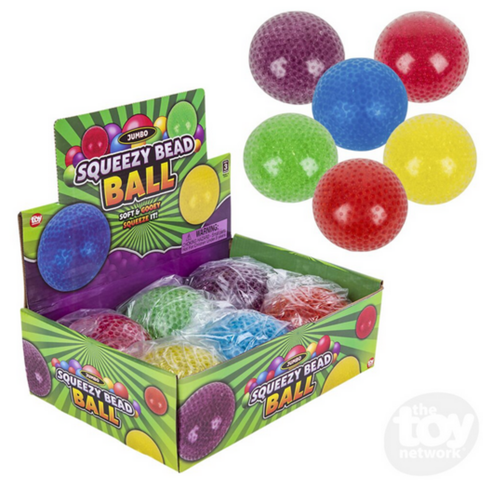 The Toy Network Squeezy Jumbo Bead Ball 3"